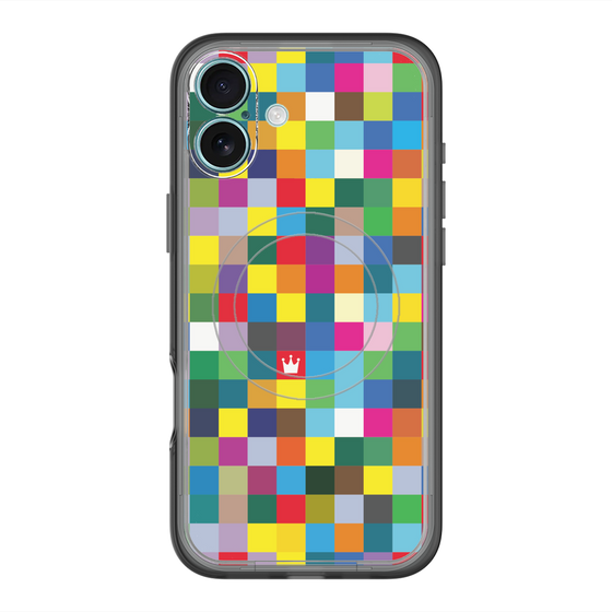 スリムプロテクションプレミアムケース with MagSafe［ CASEPLAY Rainbow Check ］