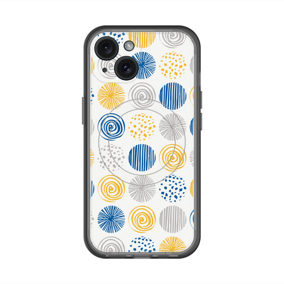 スリムプロテクションプレミアムケース with MagSafe［ Nordic Circle - Blue ］