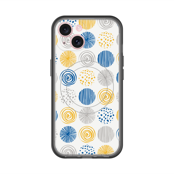 スリムプロテクションプレミアムケース with MagSafe［ Nordic Circle - Blue ］