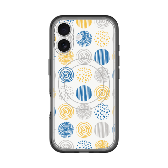 スリムプロテクションプレミアムケース with MagSafe［ Nordic Circle - Blue ］