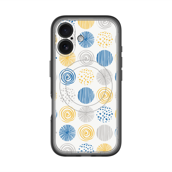スリムプロテクションプレミアムケース with MagSafe［ Nordic Circle - Blue ］
