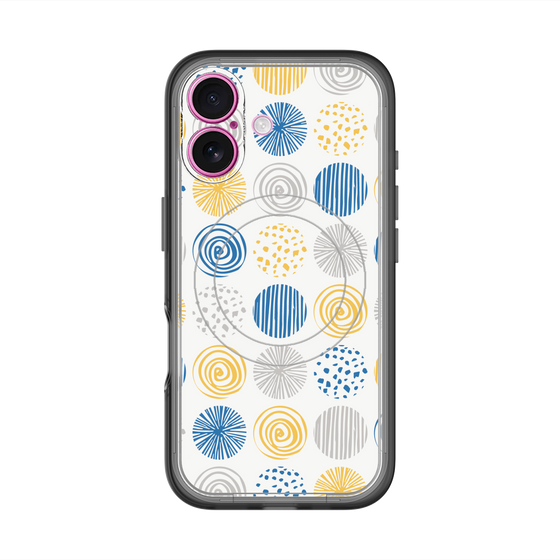 スリムプロテクションプレミアムケース with MagSafe［ Nordic Circle - Blue ］
