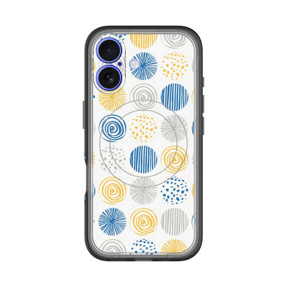 スリムプロテクションプレミアムケース with MagSafe［ Nordic Circle - Blue ］