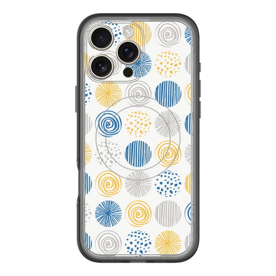 スリムプロテクションプレミアムケース with MagSafe［ Nordic Circle - Blue ］
