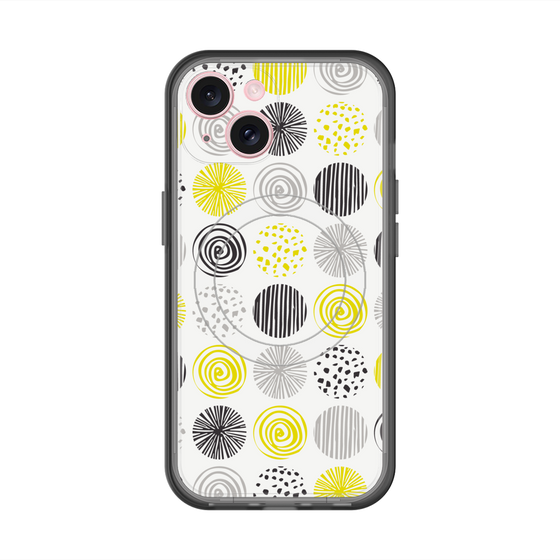 スリムプロテクションプレミアムケース with MagSafe［ Nordic Circle - Yellow ］