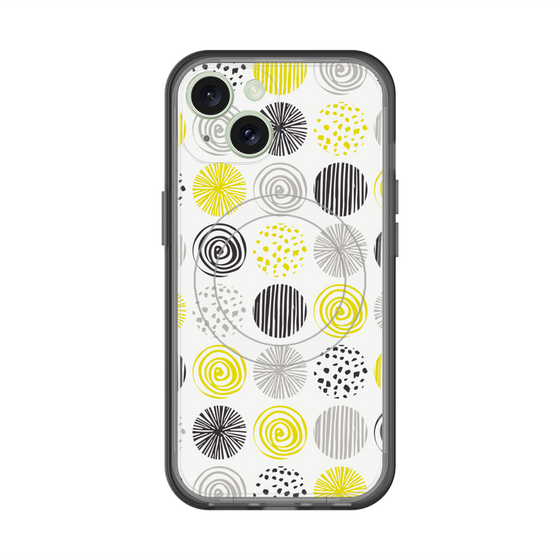スリムプロテクションプレミアムケース with MagSafe［ Nordic Circle - Yellow ］
