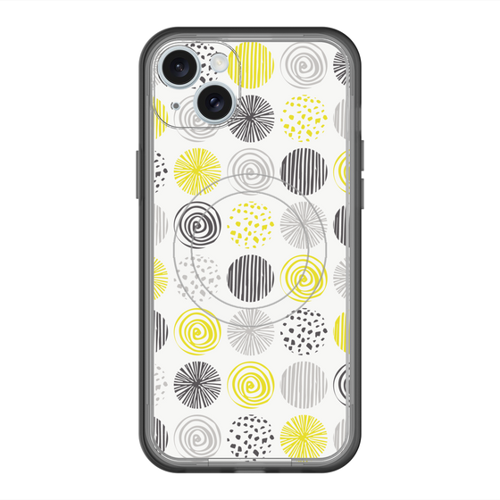 スリムプロテクションプレミアムケース with MagSafe［ Nordic Circle - Yellow ］