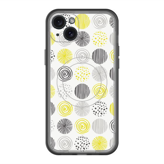スリムプロテクションプレミアムケース with MagSafe［ Nordic Circle - Yellow ］