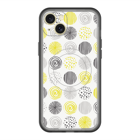 スリムプロテクションプレミアムケース with MagSafe［ Nordic Circle - Yellow ］