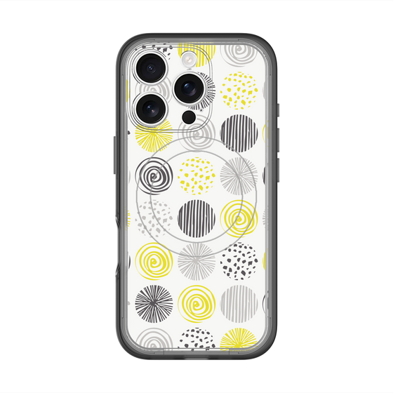 スリムプロテクションプレミアムケース with MagSafe［ Nordic Circle - Yellow ］