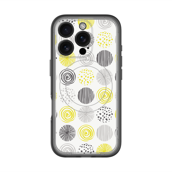 スリムプロテクションプレミアムケース with MagSafe［ Nordic Circle - Yellow ］