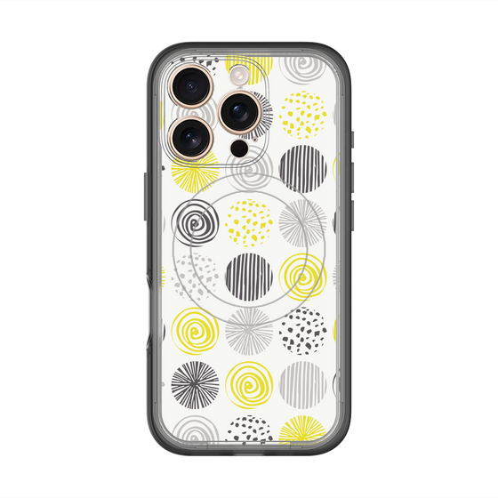 スリムプロテクションプレミアムケース with MagSafe［ Nordic Circle - Yellow ］
