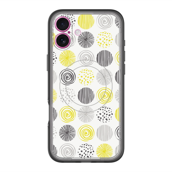 スリムプロテクションプレミアムケース with MagSafe［ Nordic Circle - Yellow ］