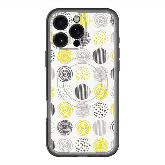 スリムプロテクションプレミアムケース with MagSafe［ Nordic Circle - Yellow ］
