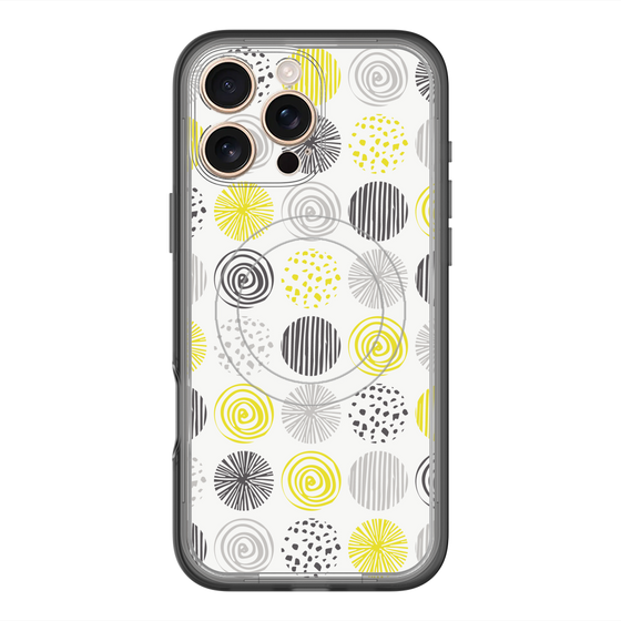 スリムプロテクションプレミアムケース with MagSafe［ Nordic Circle - Yellow ］