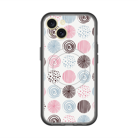スリムプロテクションプレミアムケース with MagSafe［ Nordic Circle - Pink ］