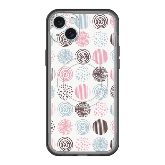 スリムプロテクションプレミアムケース with MagSafe［ Nordic Circle - Pink ］