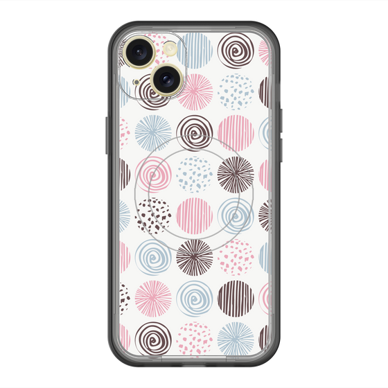 スリムプロテクションプレミアムケース with MagSafe［ Nordic Circle - Pink ］