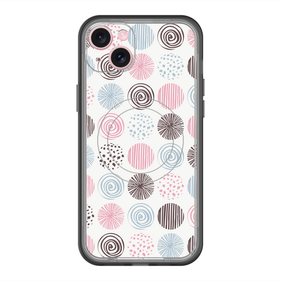 スリムプロテクションプレミアムケース with MagSafe［ Nordic Circle - Pink ］