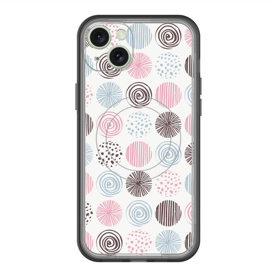 スリムプロテクションプレミアムケース with MagSafe［ Nordic Circle - Pink ］