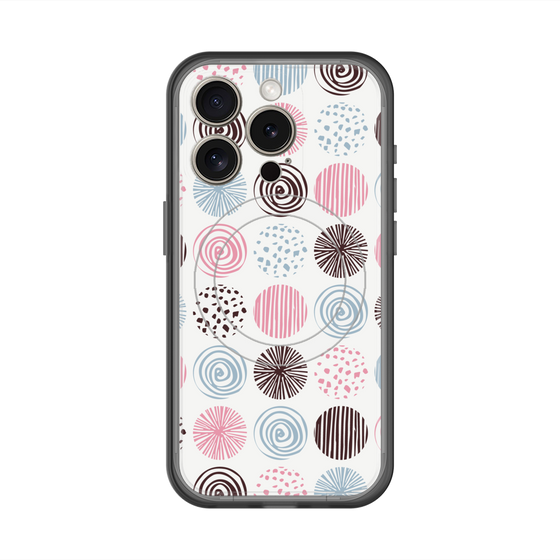 スリムプロテクションプレミアムケース with MagSafe［ Nordic Circle - Pink ］