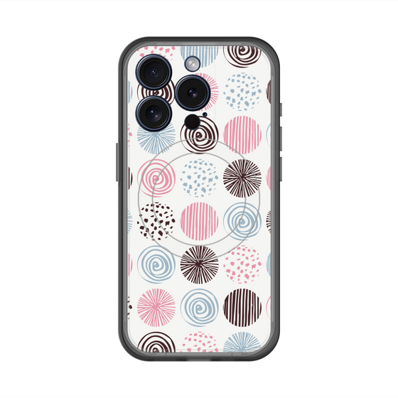 スリムプロテクションプレミアムケース with MagSafe［ Nordic Circle - Pink ］