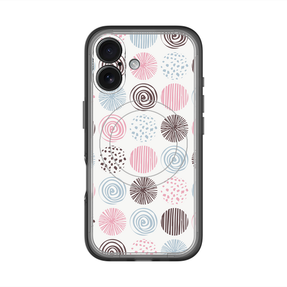スリムプロテクションプレミアムケース with MagSafe［ Nordic Circle - Pink ］