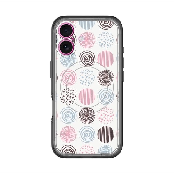 スリムプロテクションプレミアムケース with MagSafe［ Nordic Circle - Pink ］