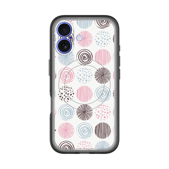 スリムプロテクションプレミアムケース with MagSafe［ Nordic Circle - Pink ］