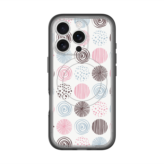 スリムプロテクションプレミアムケース with MagSafe［ Nordic Circle - Pink ］