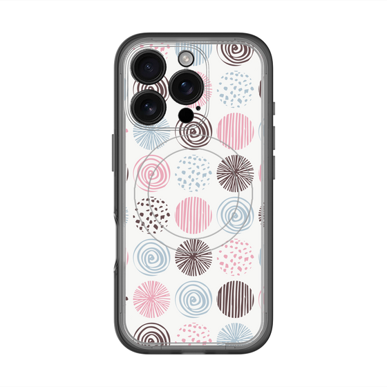 スリムプロテクションプレミアムケース with MagSafe［ Nordic Circle - Pink ］
