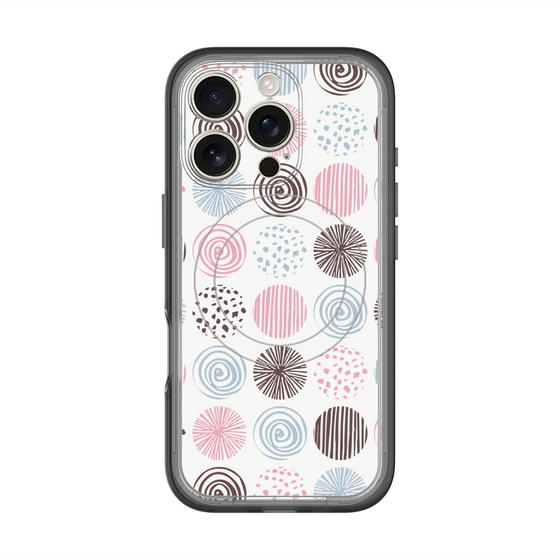 スリムプロテクションプレミアムケース with MagSafe［ Nordic Circle - Pink ］