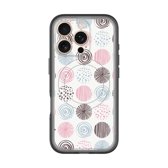スリムプロテクションプレミアムケース with MagSafe［ Nordic Circle - Pink ］
