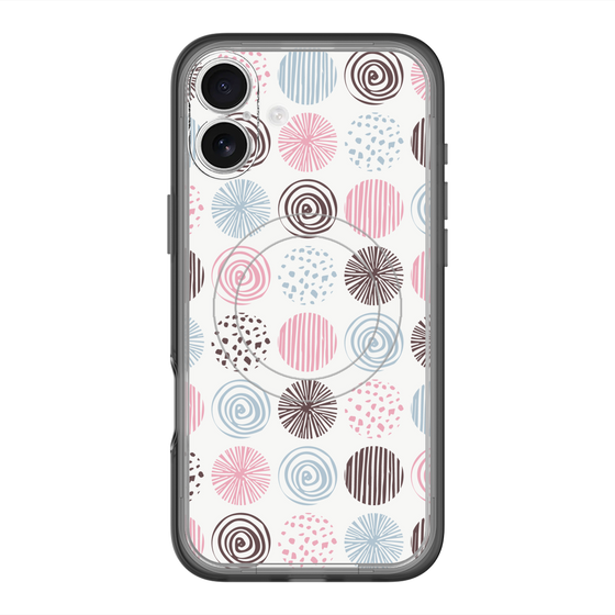 スリムプロテクションプレミアムケース with MagSafe［ Nordic Circle - Pink ］
