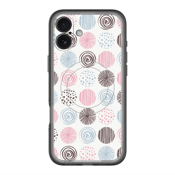スリムプロテクションプレミアムケース with MagSafe［ Nordic Circle - Pink ］