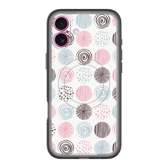 スリムプロテクションプレミアムケース with MagSafe［ Nordic Circle - Pink ］