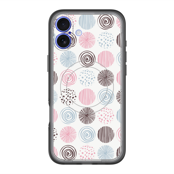 スリムプロテクションプレミアムケース with MagSafe［ Nordic Circle - Pink ］