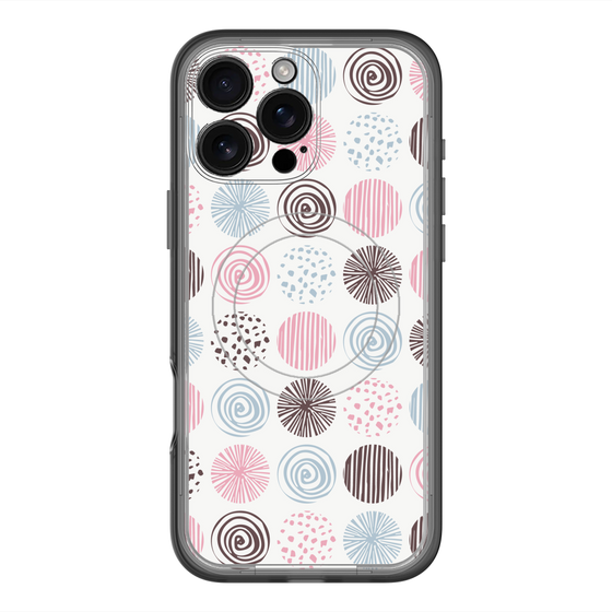 スリムプロテクションプレミアムケース with MagSafe［ Nordic Circle - Pink ］