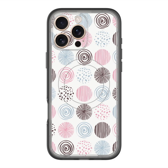 スリムプロテクションプレミアムケース with MagSafe［ Nordic Circle - Pink ］