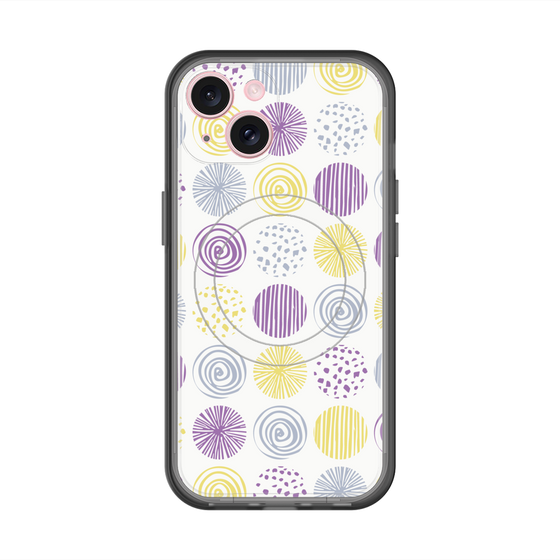 スリムプロテクションプレミアムケース with MagSafe［ Nordic Circle - Purple ］