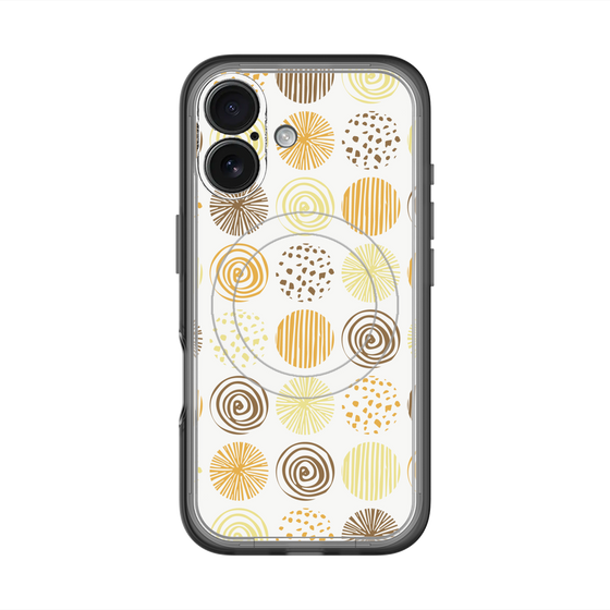 スリムプロテクションプレミアムケース with MagSafe［ Nordic Circle - Orange ］