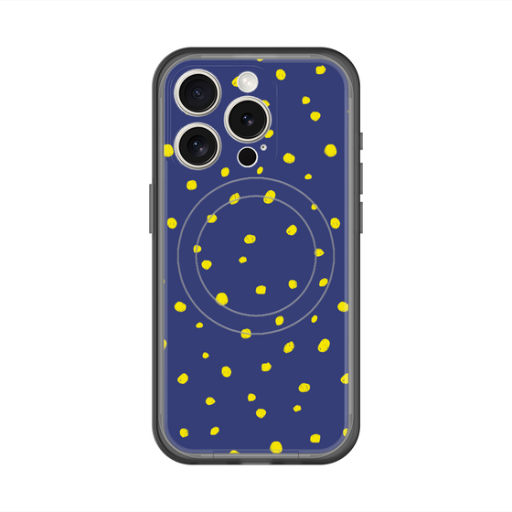 スリムプロテクションプレミアムケース with MagSafe［ Drawing Dot - Navy ］