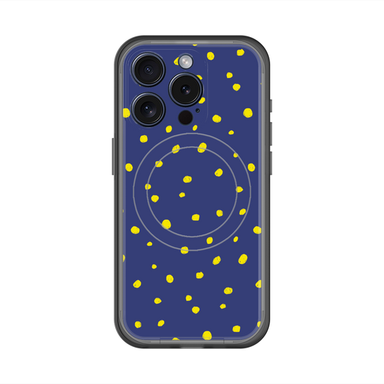 スリムプロテクションプレミアムケース with MagSafe［ Drawing Dot - Navy ］