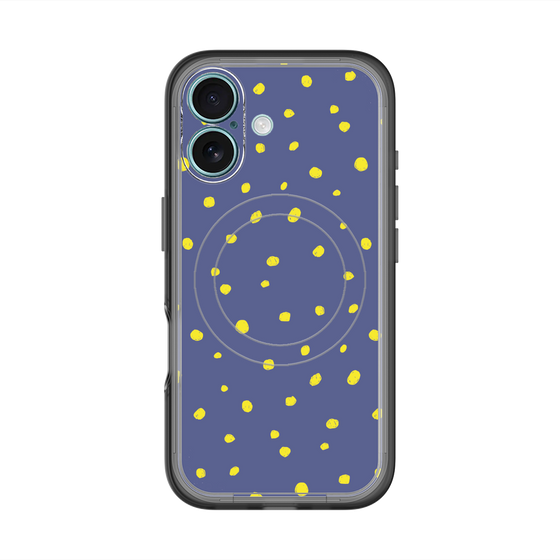 スリムプロテクションプレミアムケース with MagSafe［ Drawing Dot - Navy ］
