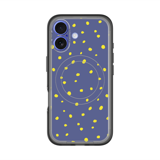 スリムプロテクションプレミアムケース with MagSafe［ Drawing Dot - Navy ］