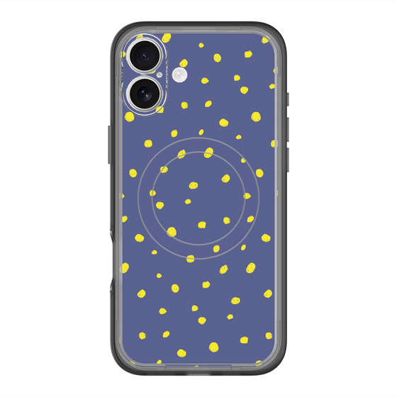 スリムプロテクションプレミアムケース with MagSafe［ Drawing Dot - Navy ］