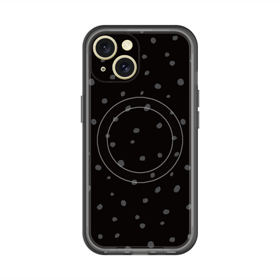 スリムプロテクションプレミアムケース with MagSafe［ Drawing Dot - Black ］