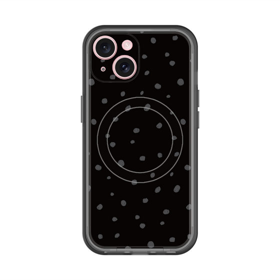 スリムプロテクションプレミアムケース with MagSafe［ Drawing Dot - Black ］