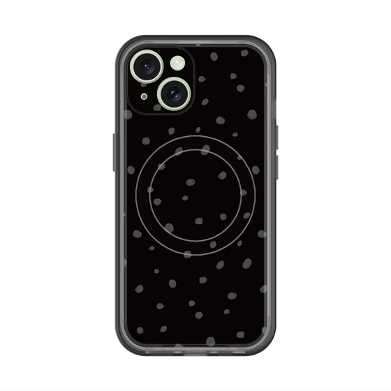 スリムプロテクションプレミアムケース with MagSafe［ Drawing Dot - Black ］