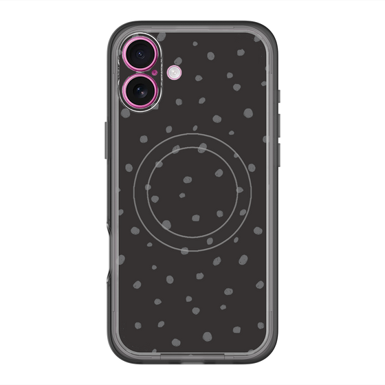 スリムプロテクションプレミアムケース with MagSafe［ Drawing Dot - Black ］